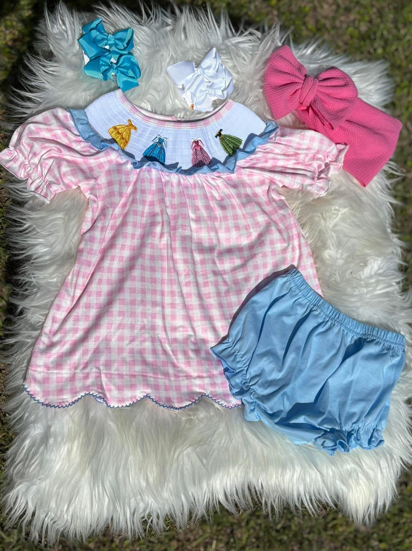 Princess Smocked Bloomer Set