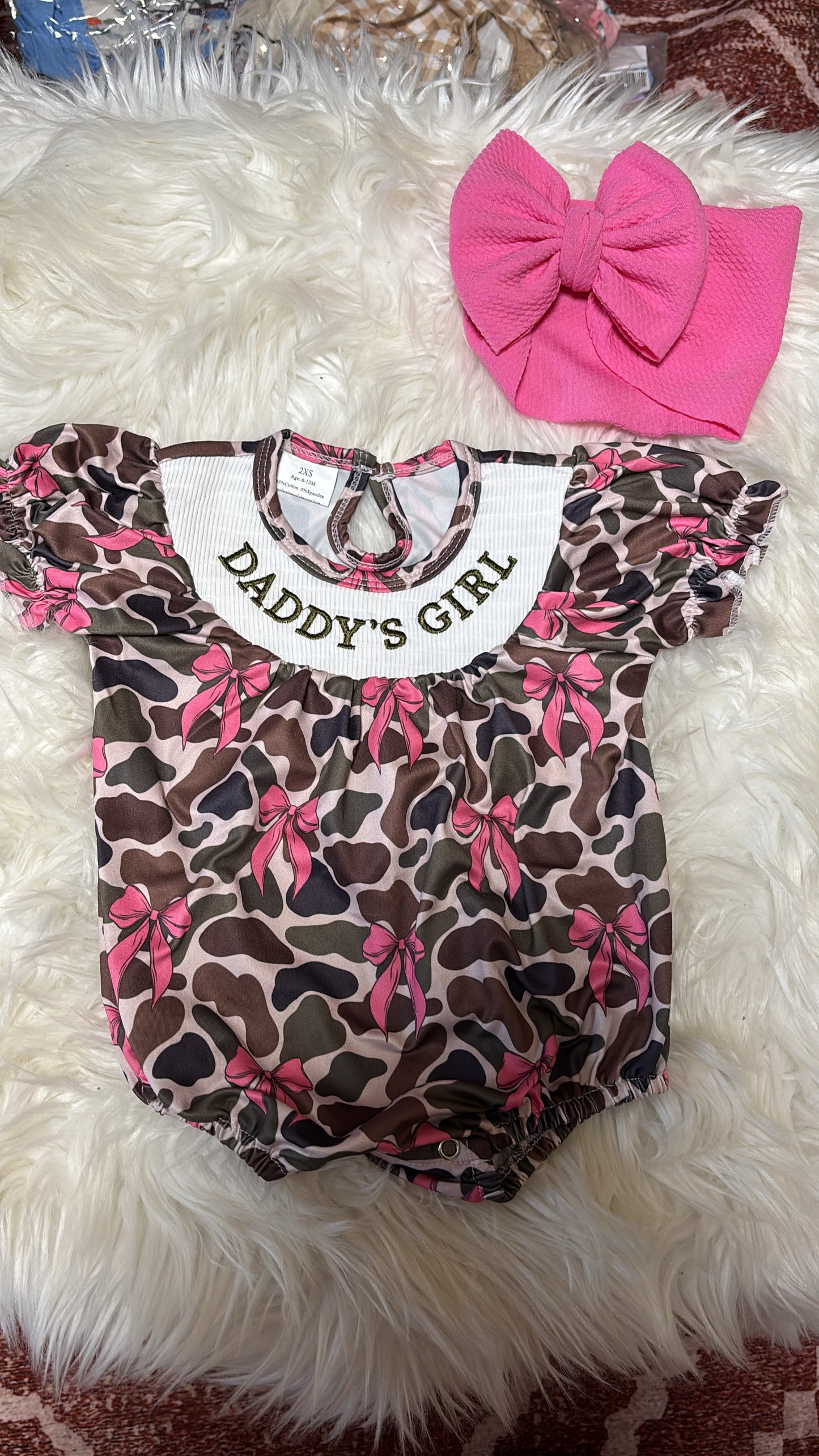 Daddy’s Girl Camo & Bow Bubble
