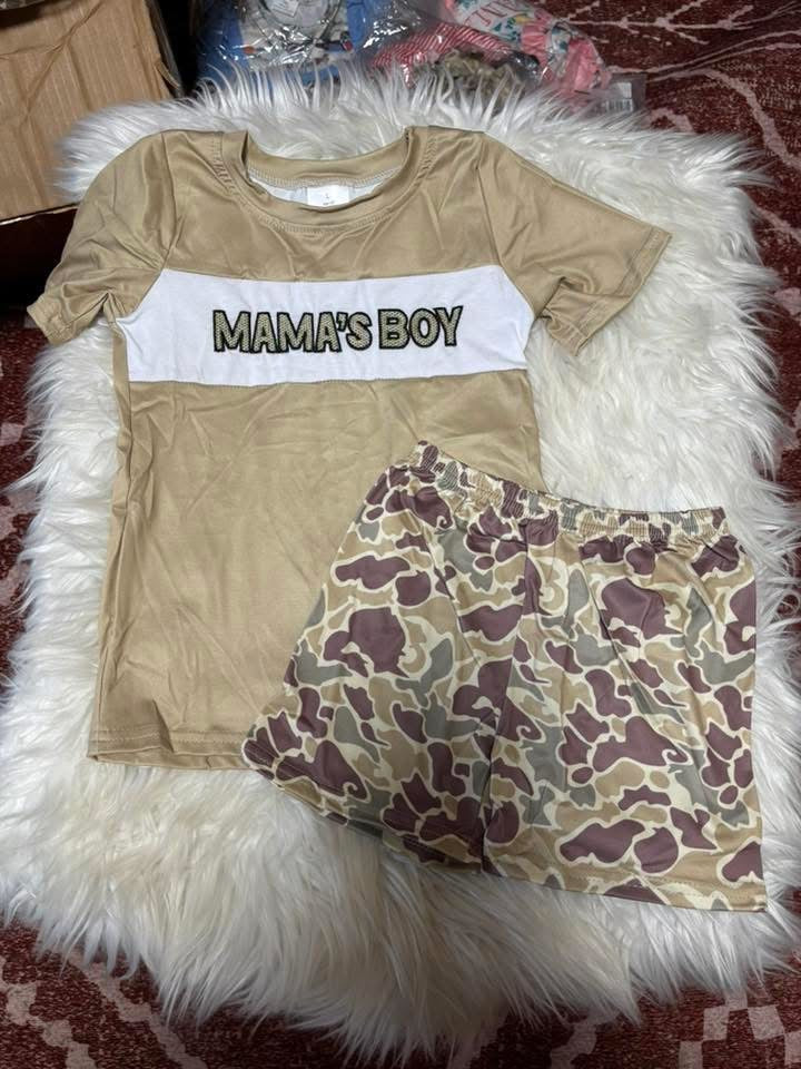 Mama’s Boy Camo Shorts Set
