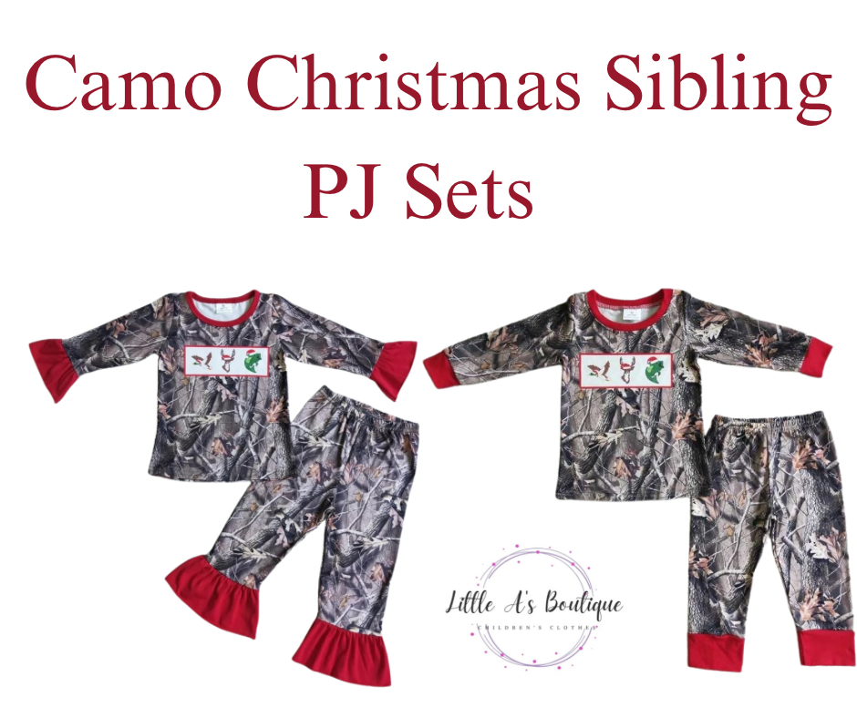 Christmas Sibling Camouflage Pajamas