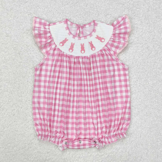 Smocked Bunny Plaid Bubble
