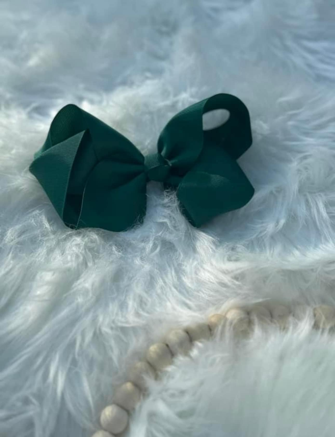 Dark green 6” clip bow