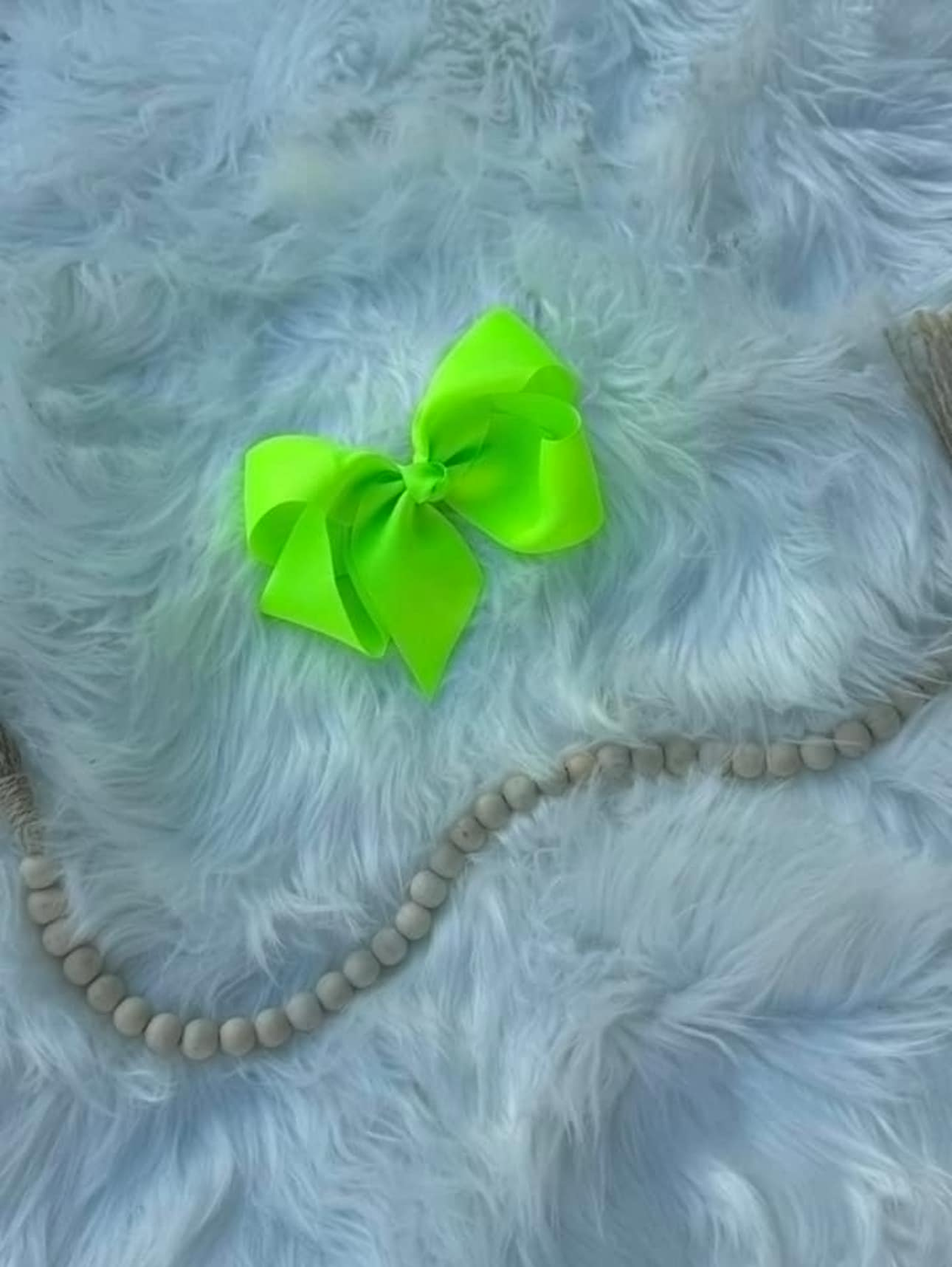 Neon green 6” clip bow