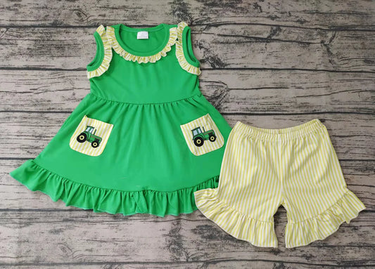 Tractor Ruffle Shorts Set